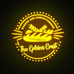 Bakery 2D Logo with High Glow Yellow Light