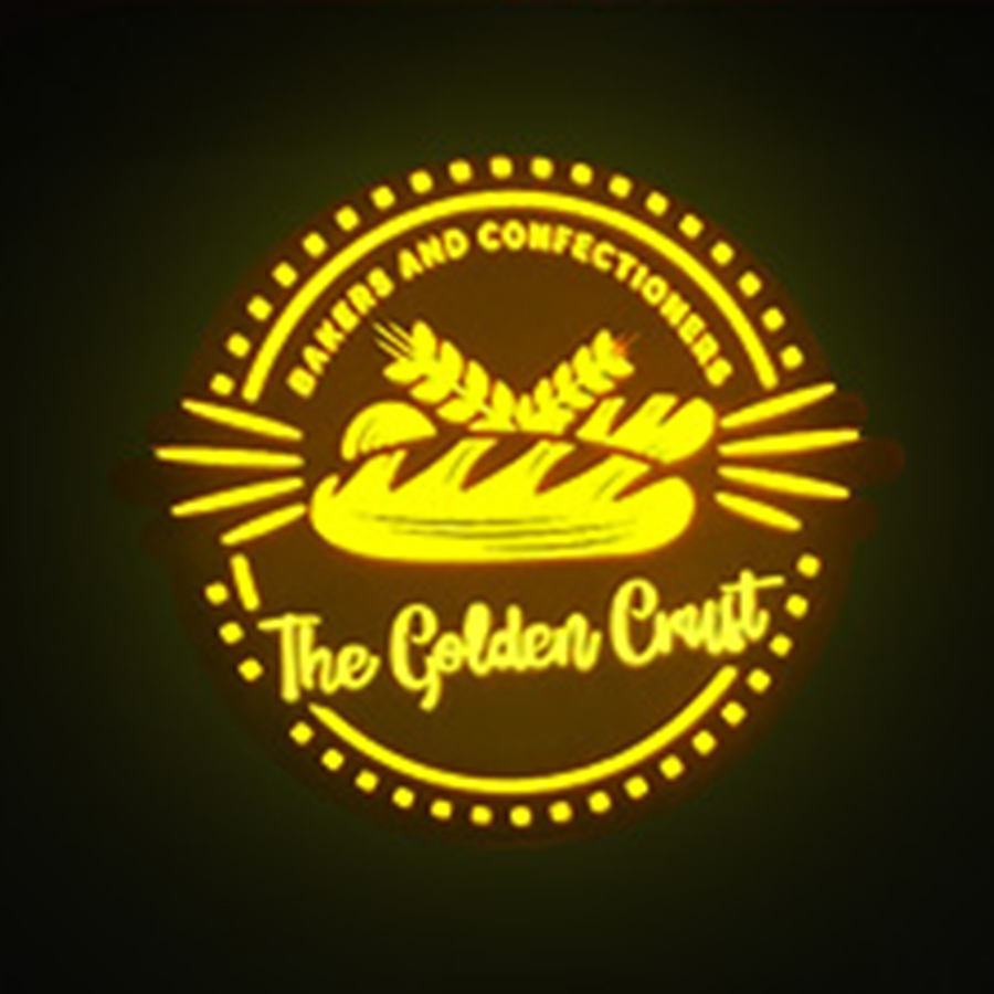 Bakery 2D Logo with High Glow Yellow Light