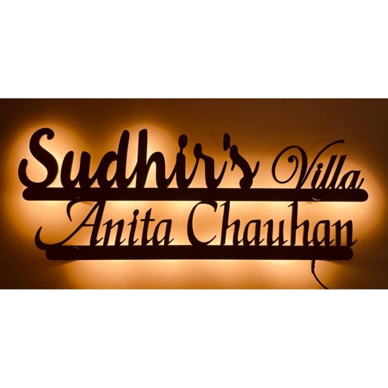 Customized Personalized Metal Black Letter Cut Name Plate for Home Entrance House