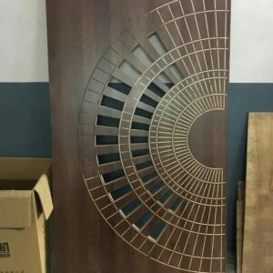 Solid Wooden Front Door With 3D CNC Carving Design