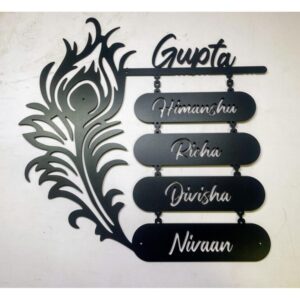 Mor Pankh Metal Laser Cut Custom Home Name Plate