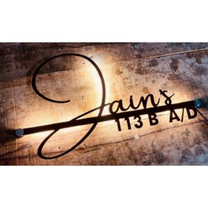 New Designer Metal CNC Laser Cut LED Home Name Plate
